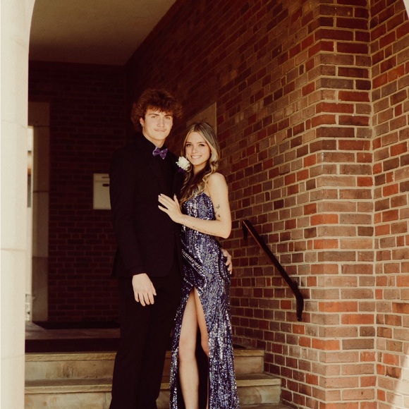 Jovani Purple Sequin Prom Dress - Picture 2 of 5